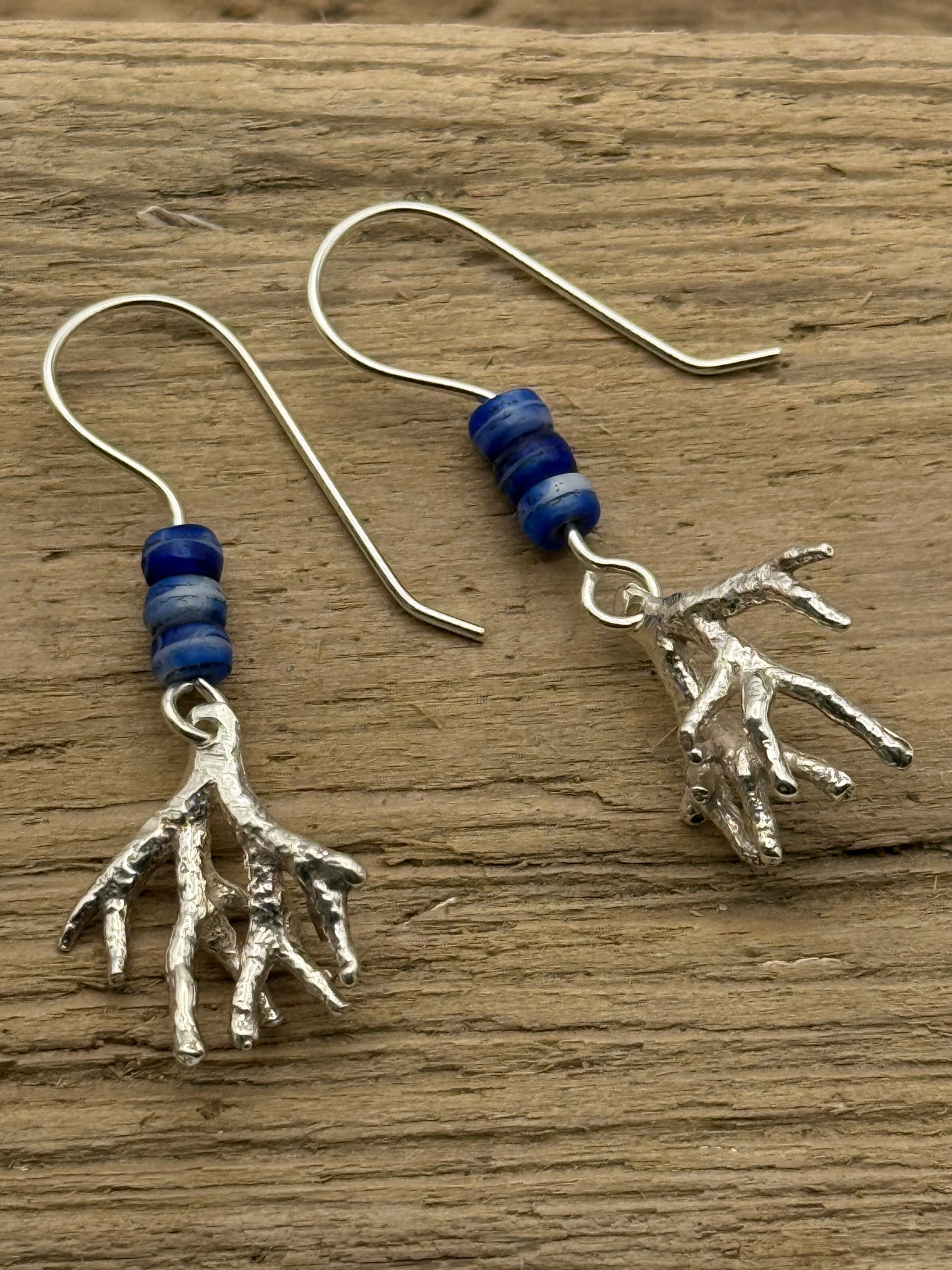 Sterling Silver Branch Coral Earrings