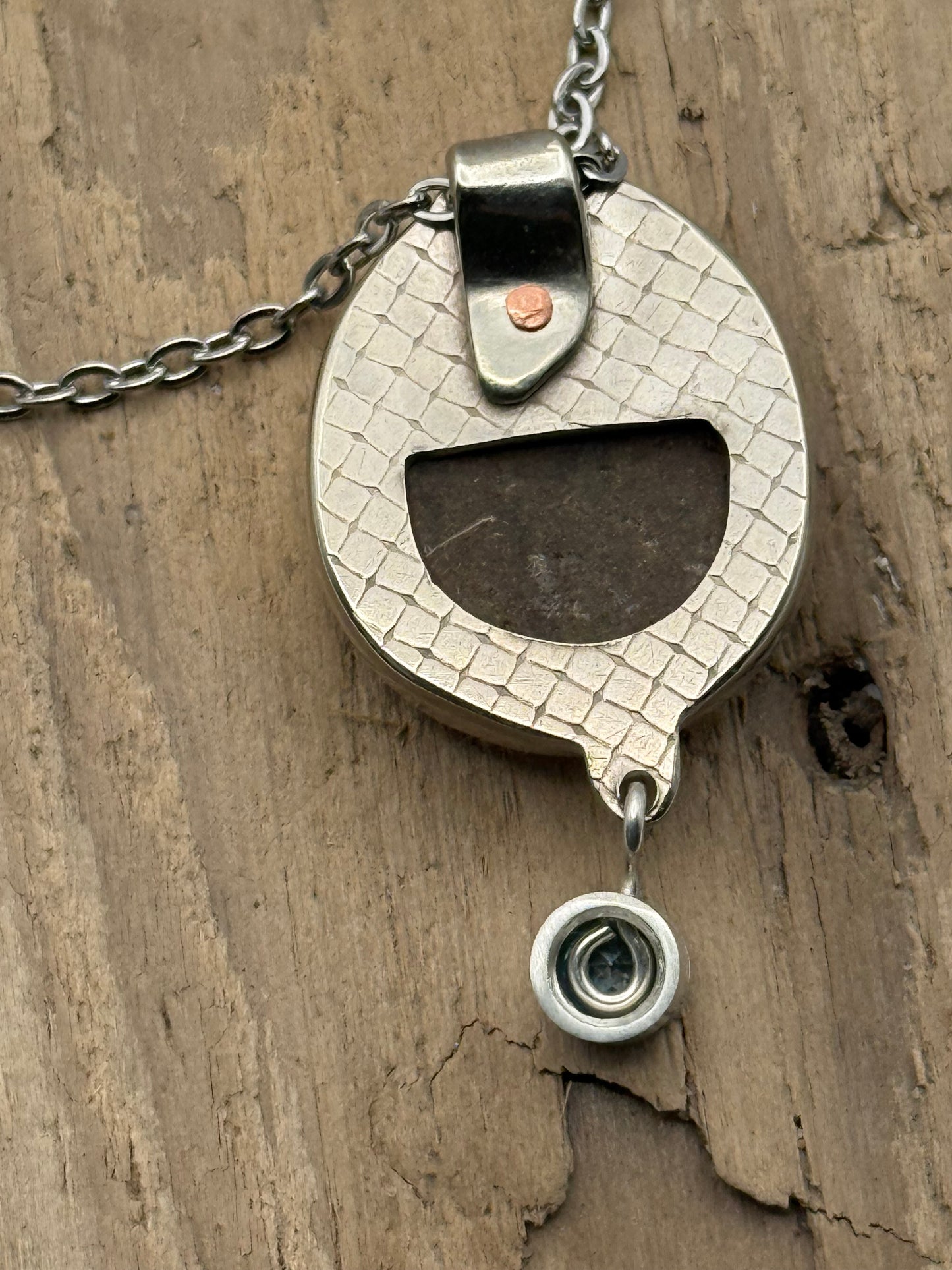 Beach Stone Pendant with Topaz