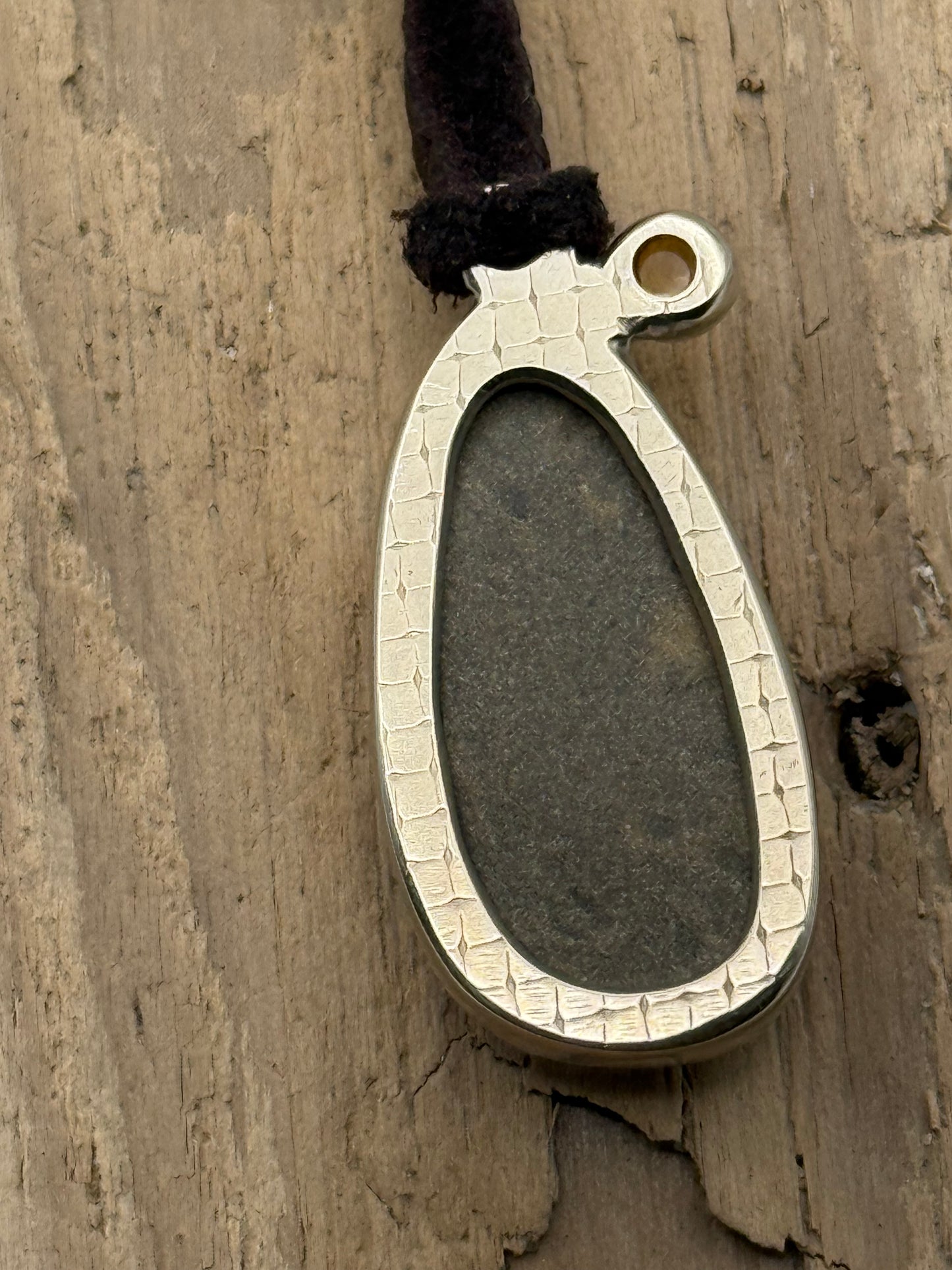 Beach Stone Pendant with Citrine