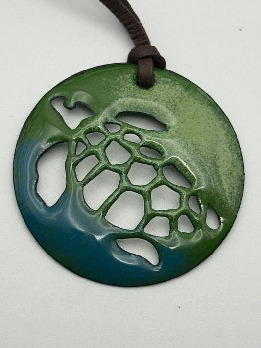 Enameled Turtle Pendant
