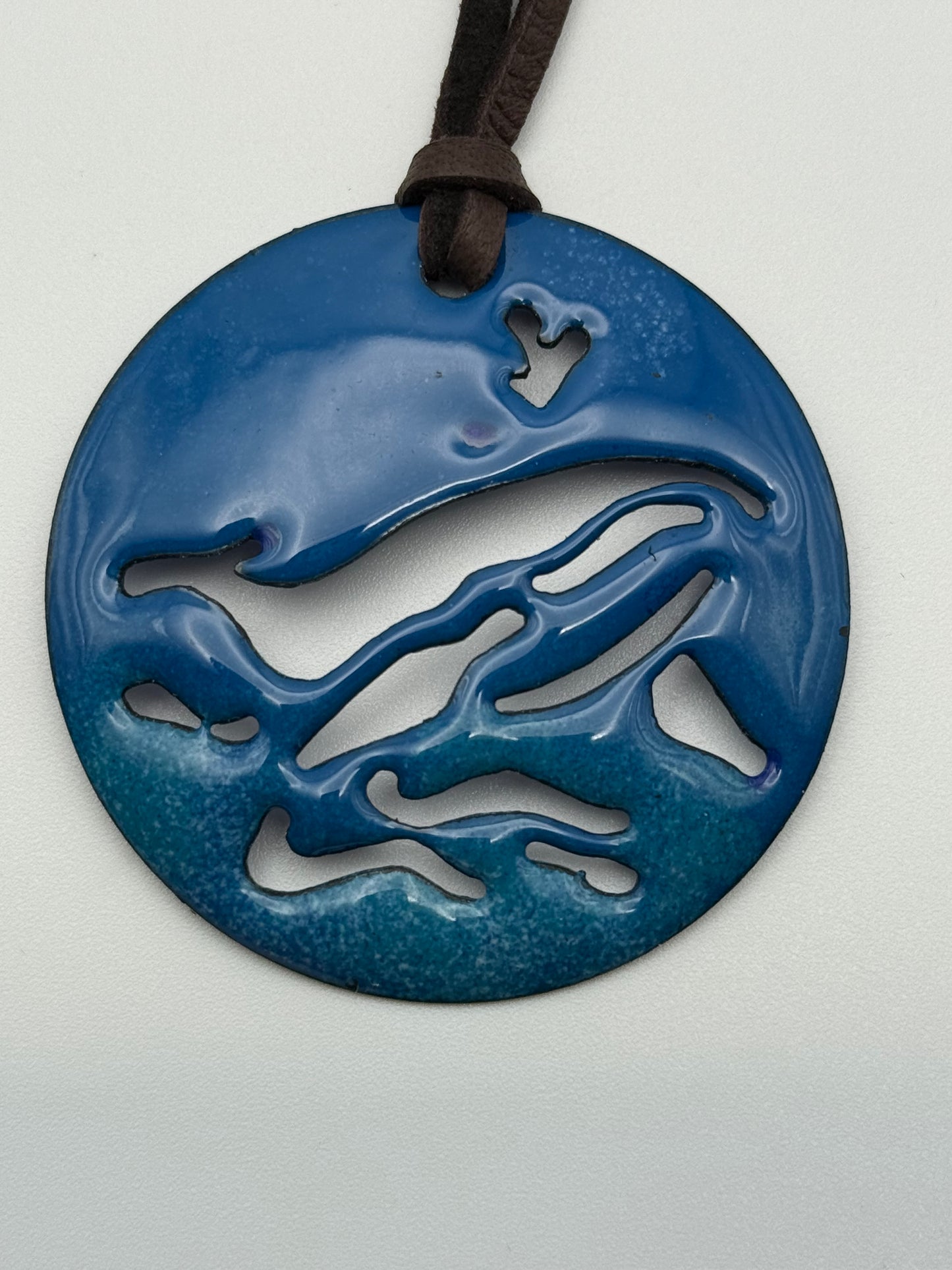 Enameled Whale Pendant
