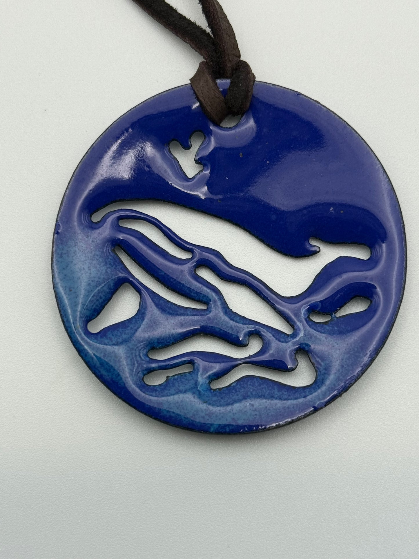 Enameled Whale Pendant