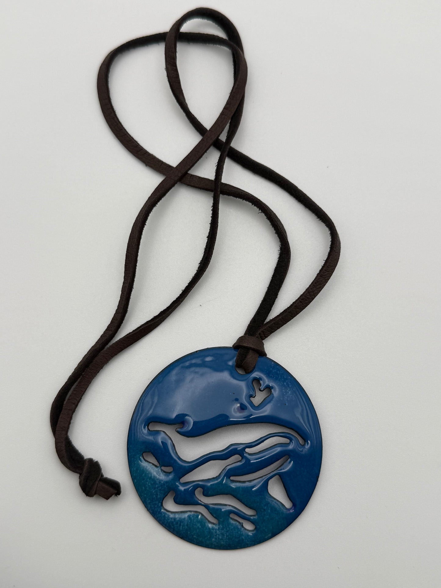 Enameled Whale Pendant