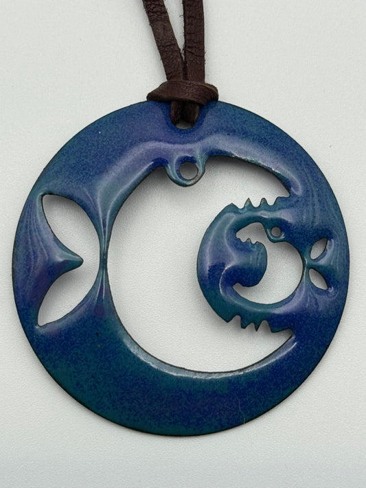 Enameled Dbl. Fish Pendant