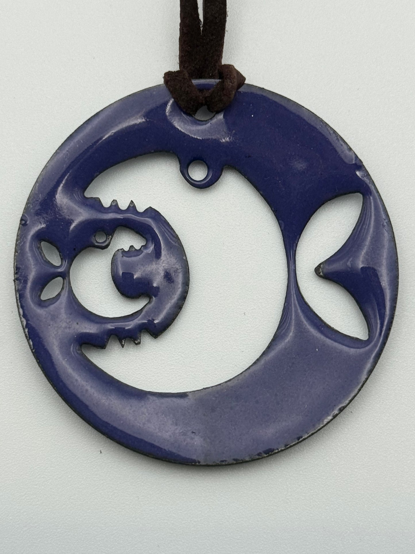 Enameled Dbl. Fish Pendant