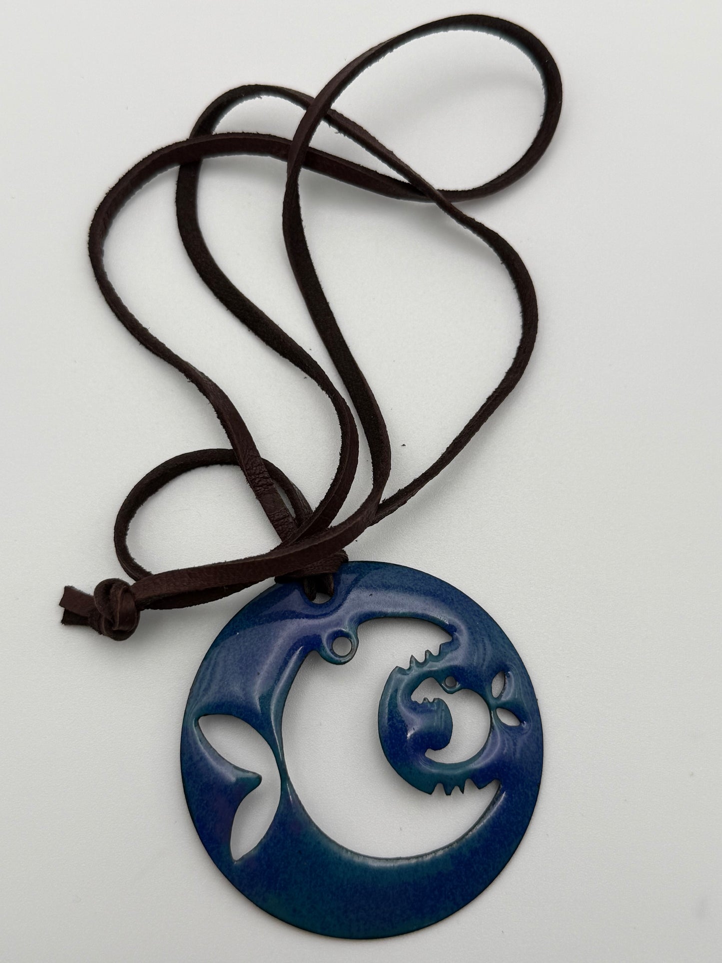 Enameled Dbl. Fish Pendant