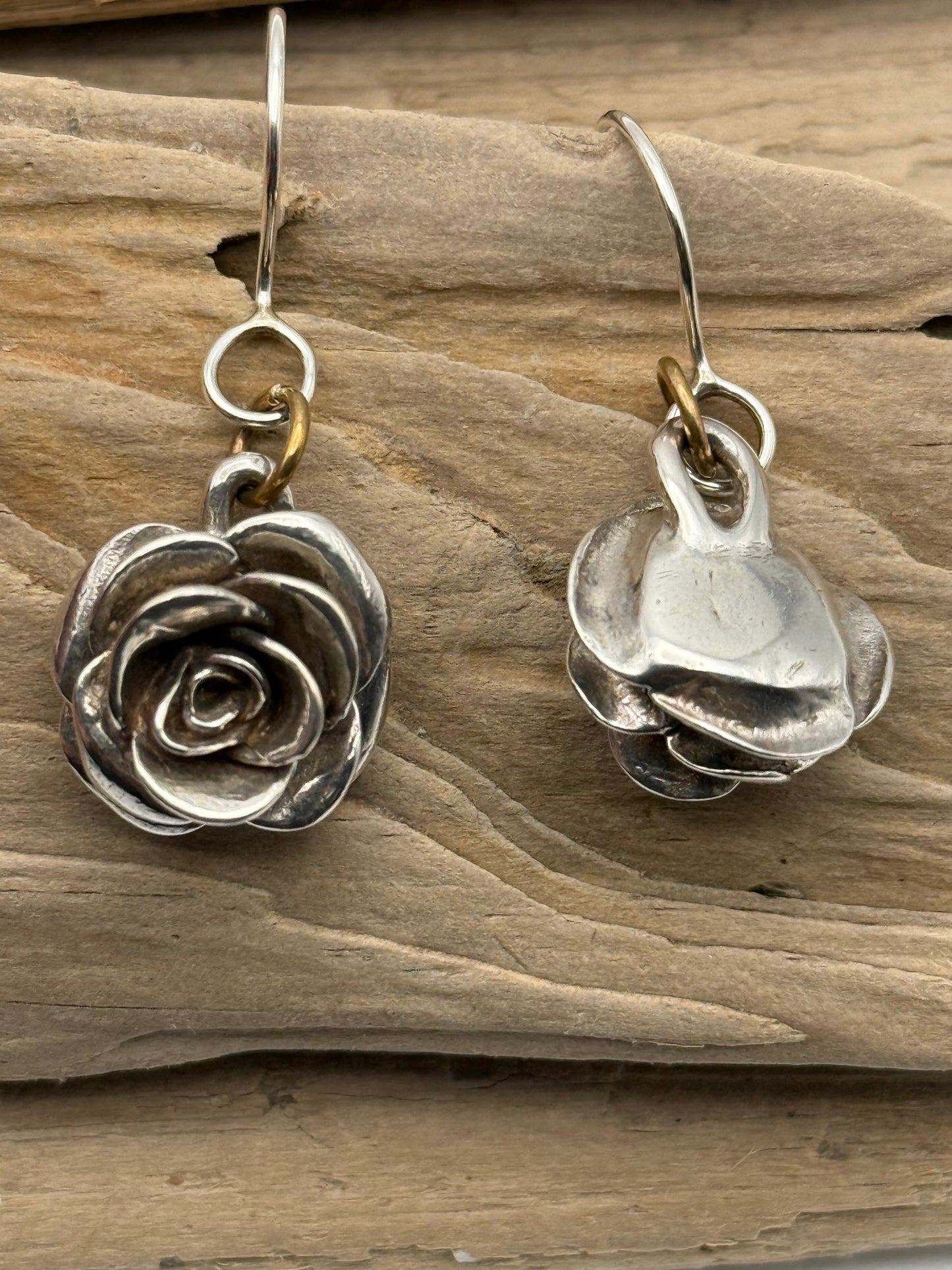 Sterling Silver Rose Earrings