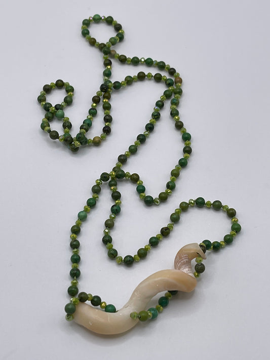Mermaid Necklace Shell and Stone Beads